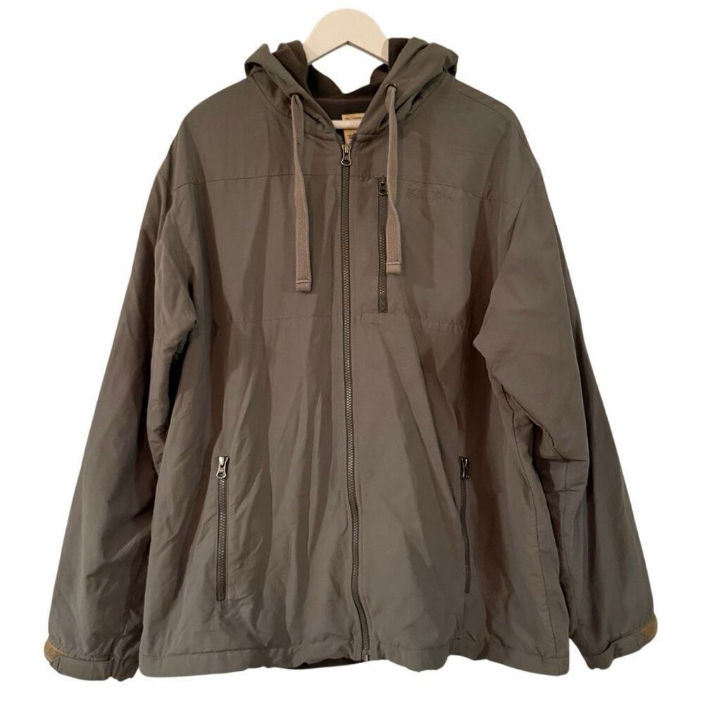 Red Head grey soft shell full zip hooded jacket size XL